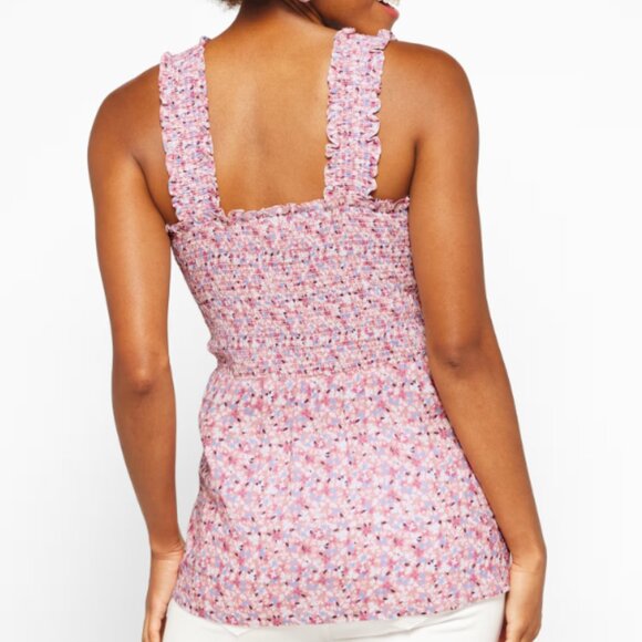 Celia Sleeveless Smocked Linen Top - Picture 2 of 2